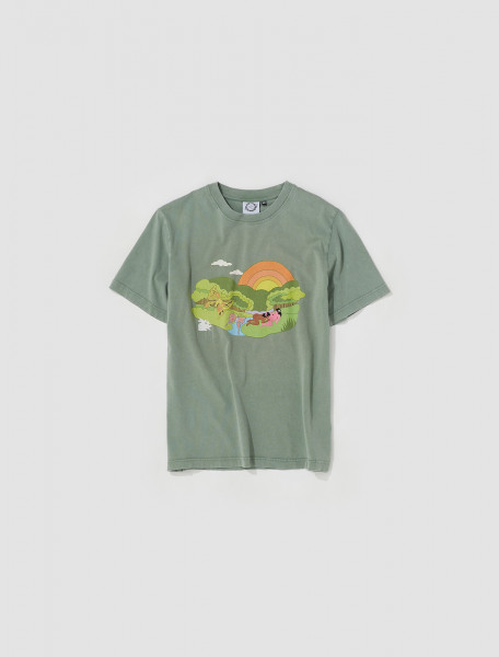 CARNE BOLLENTE   VALLEY OF LOVE T SHIRT IN WASHED GREEN   AW22ST0107
