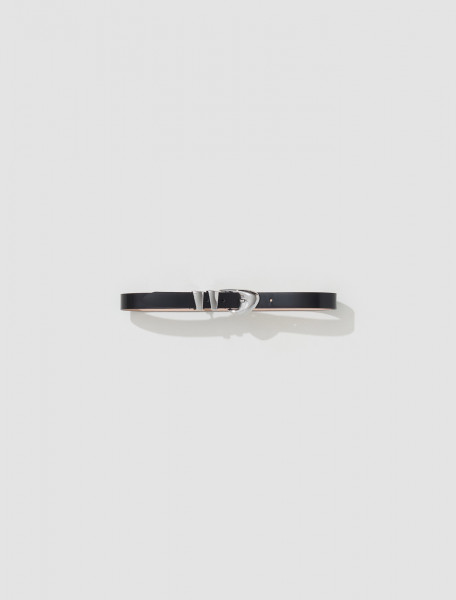 By Far - Moore Semi Patent Leather Belt in Black - 23CRMOOWBLW