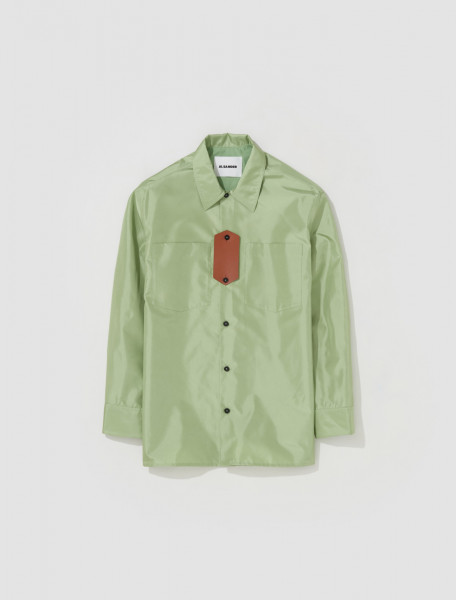 Jil Sander - Shiny Canvas Shirt in Lime Green - J22DL0127_J70094_328