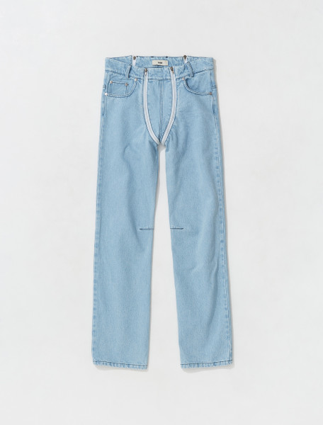 GMBH   TROUSERS WITH DOUBLE ZIP IN LIGHT BLUE   SS22LATASS22 LIGBLU