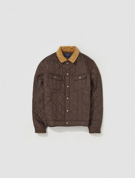 Noah - Quilted Trucker Jacket in Brown - OW030SS23BRW