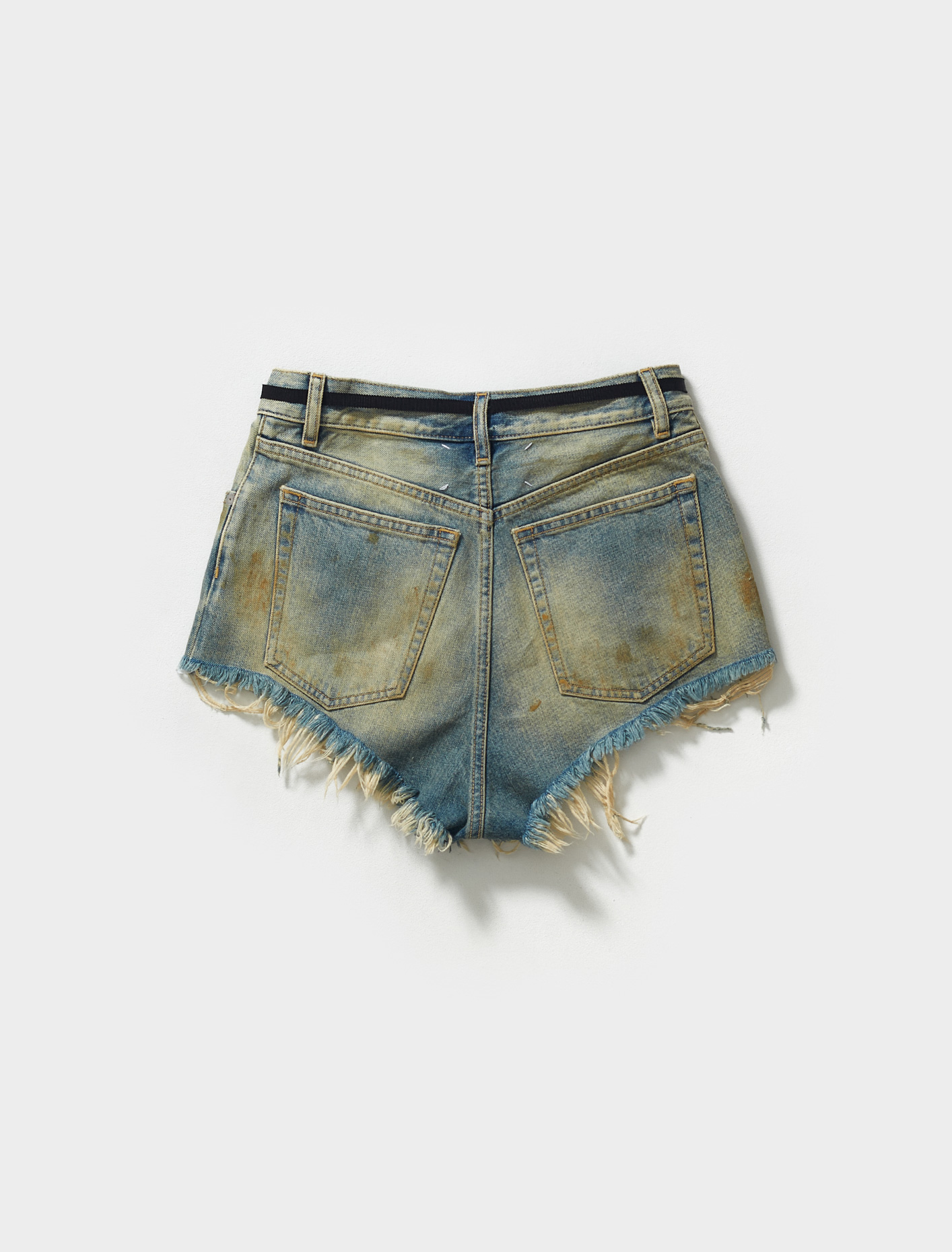 Maison Margiela Distressed Jean Shorts in Dirty Denim