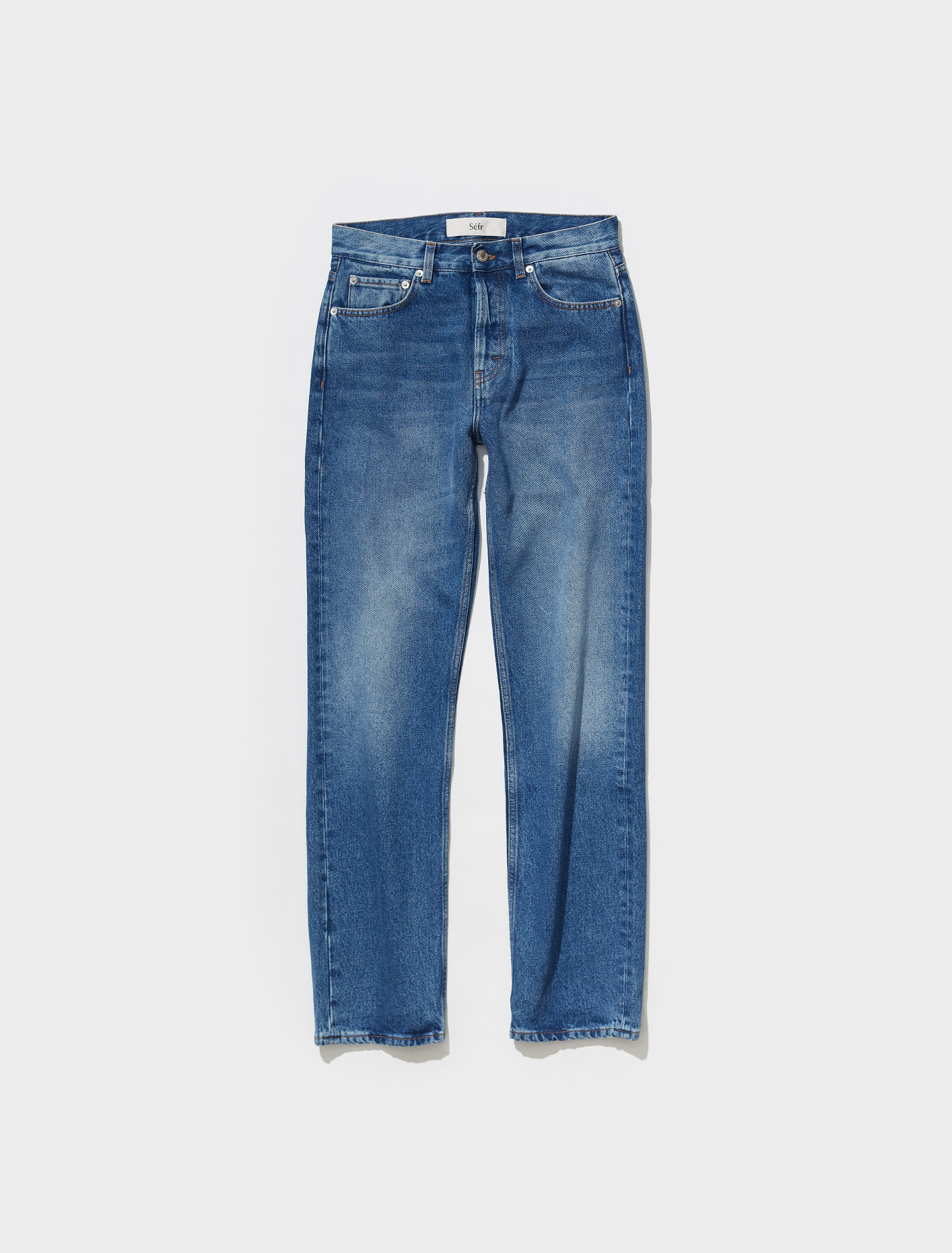 Straight Cut Jeans in Worn Wash