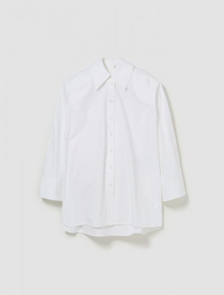 Jil Sander - Oversized Shirt with Double Collar in Optic White - J03DL0134