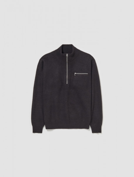 Stüssy - Half Zip Mock Neck Sweater in Black - 117219
