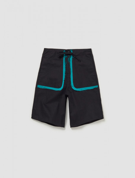 Edward Cuming - Bermuda Shorts in Black & Teal Green - SS24-PC03