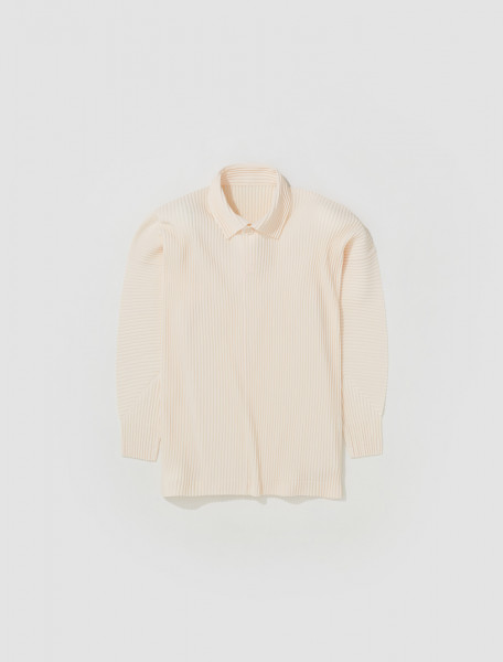 HOMME PLISSÉ Issey Miyake - Pleated Polo Shirt in Rose White - HP36JM107-04
