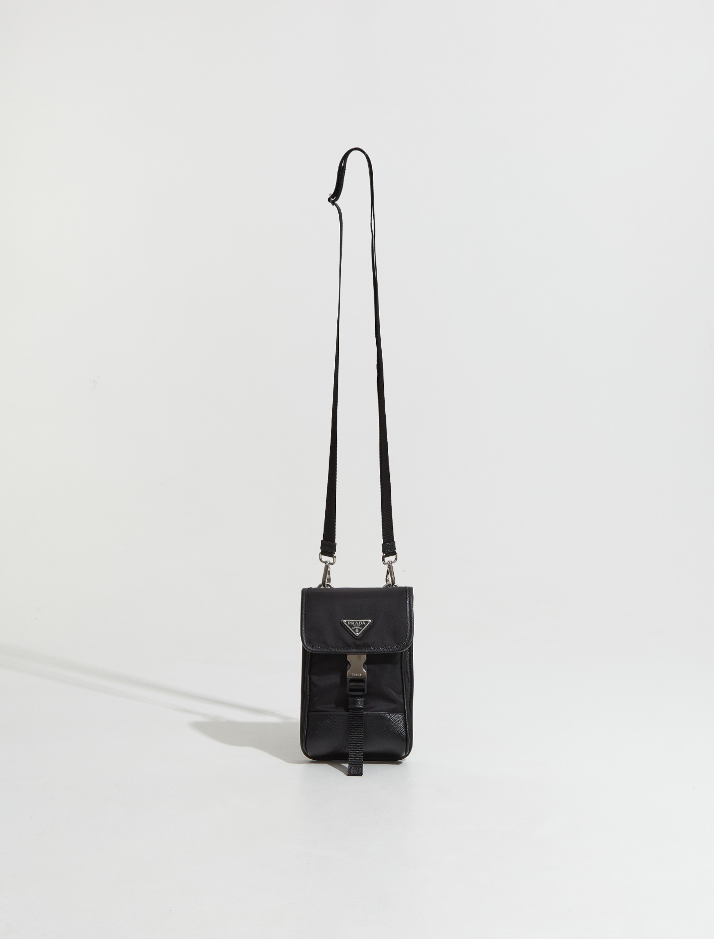 Prada Women Re-Nylon and Saffiano Leather Tote Bag-Black