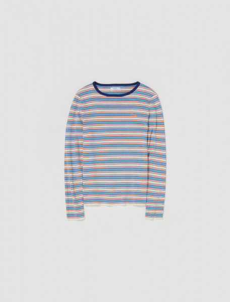 ERL - Crewneck Striped Light Sweater in Blue - ERL06N006-Blue