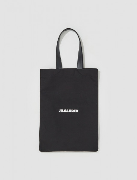 Jil Sander - Canvas Tote Bag with Leather Strap in Black - J25WC0004_P4863_001