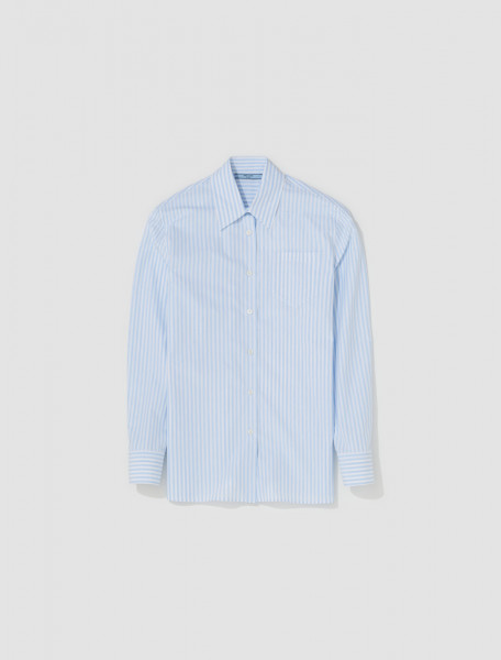 Prada - Striped Cotton Shirt in Light Blue - P443GX_13L0_F0UB3