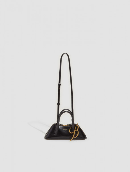 Blumarine - Kiss Me Leather Mini Bag with B Monogram in Black - HW003A-N0990