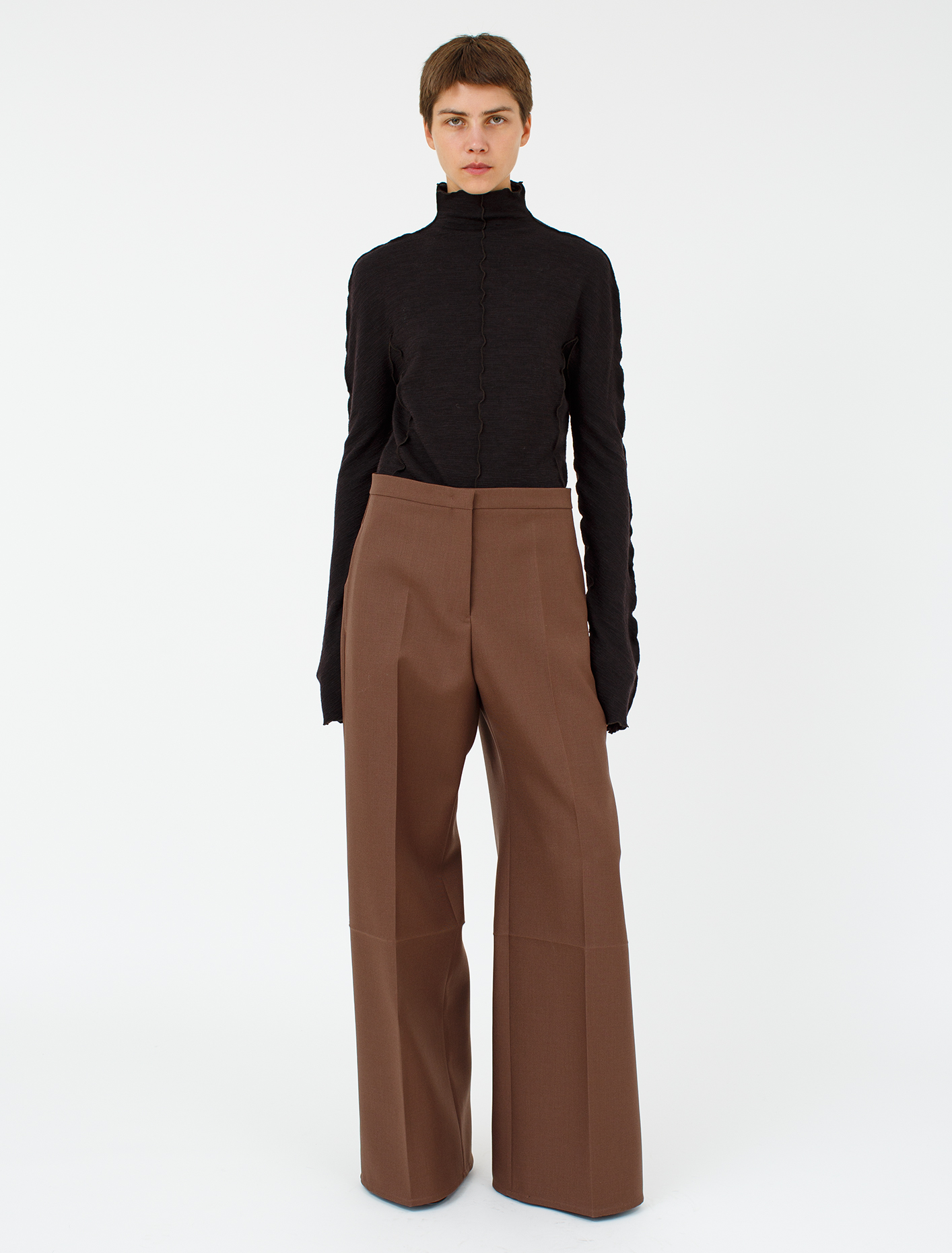 Jil Sander Wool Trouser in Medium Brown | Voo Store Berlin | Worldwide ...
