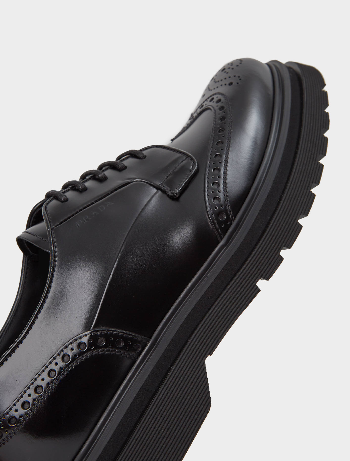 Prada Brushed Leather Brogue Shoe | Voo Store Berlin | Worldwide Shipping