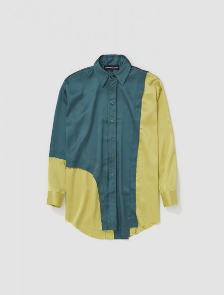 Edward Cuming - Abstract Cut-Out Shirt in Green & Mustard - FW23-S13