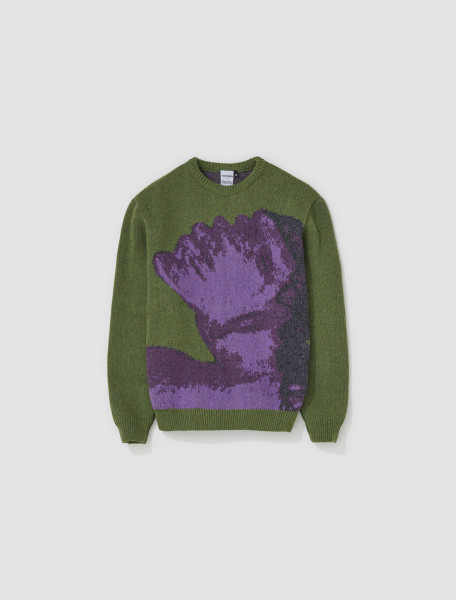 Carne Bollente - Purple Jane Sweater in Green - AW23KNW0102