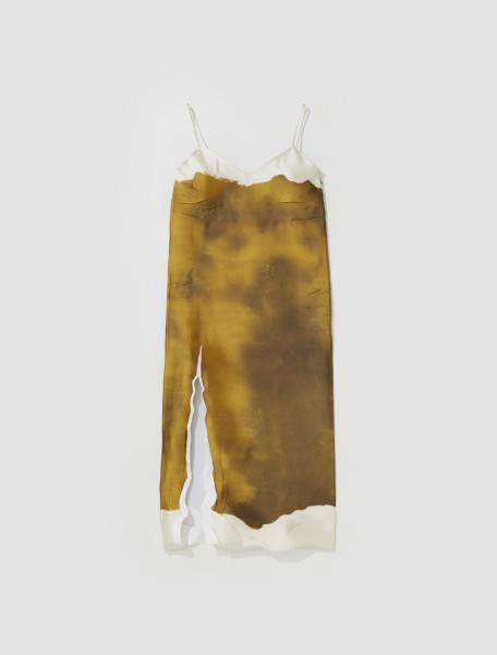 Prada - Printed Silk Dress in Olive Green - P3K00_125C_F0393