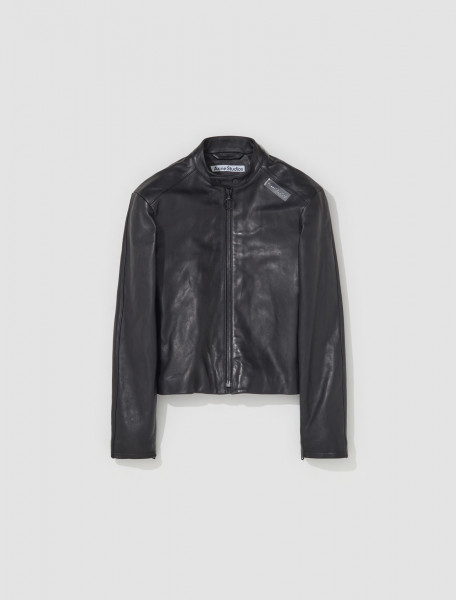 Acne Studios - Leather Racer Jacket in Black - B70131-9000