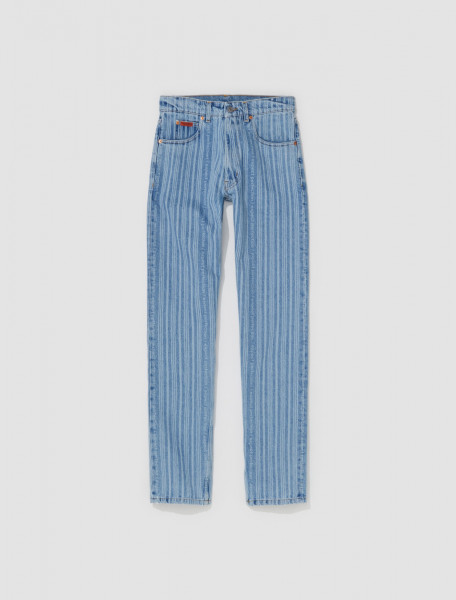Martine Rose - Straight Leg Blue Pinstripe Jeans - CMRAW23204