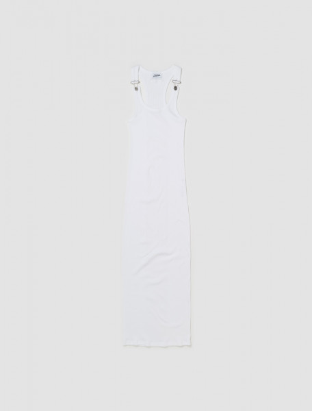 Jean Paul Gaultier - Ribbed Dress With Overall Buckles in White - 24 25-F-RO118-J054-01