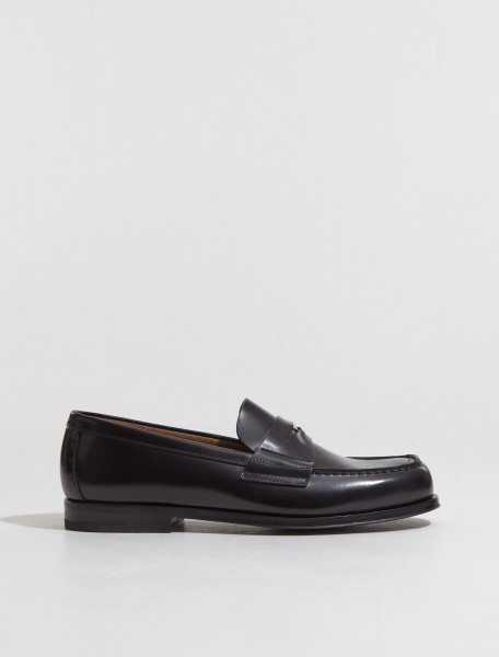 Prada - Brushed Leather Mini Logo Loafers in Black - 2DB201_055_F0002