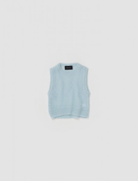 Simone Rocha - Cropped Sleeveless Vest Top in Baby Blue - AWMK1D-0644-BABY-BLUE PEARL