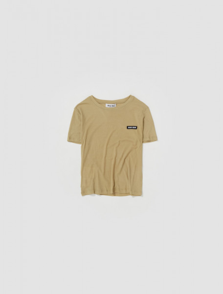 Miu Miu - Garment-Dyed Ribbed Jersey T-Shirt in Cord - MJN466_121U_F0065