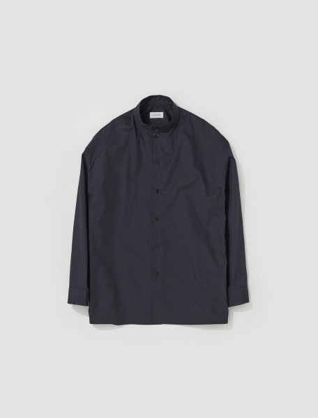 LEMAIRE   STAND COLLAR TWISTED SHIRT IN CAVIAR   SH306 LF839 BK997