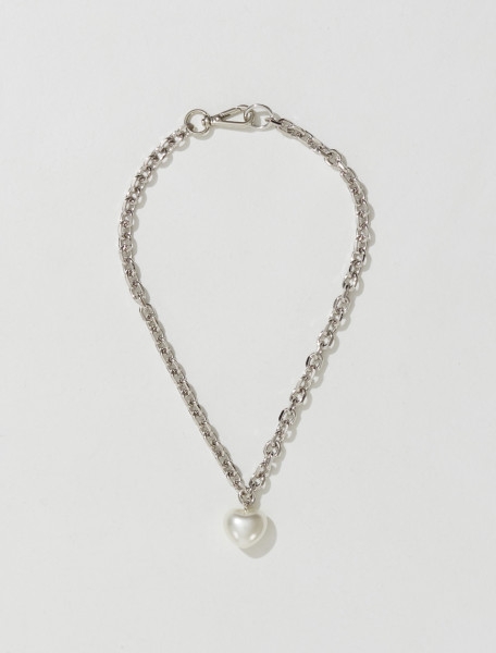 Simone Rocha - Large Pearl Heart Chain Necklace in Pearl - NKS37-0904-PEARL