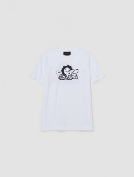Simone Rocha - Short Sleeve T-Shirt with Angel Baby Print in White - 5195P16A18-M_0569_SS24
