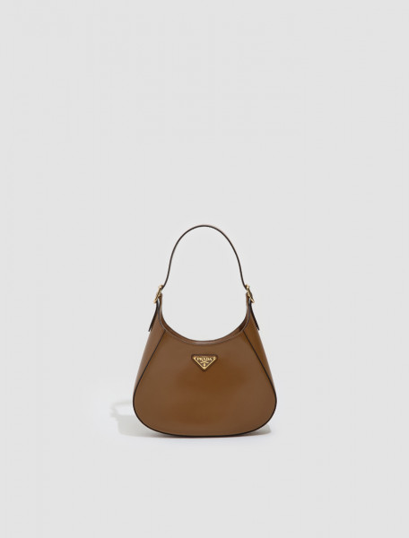 Prada - Brown & Black Large Leather Top Stitch Bag