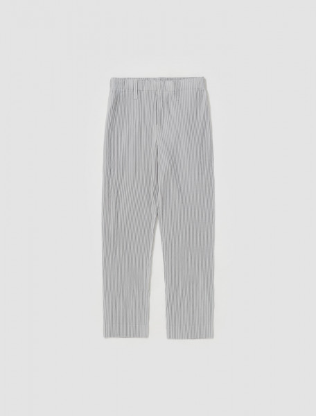 HOMME PLISSÉ ISSEY MIYAKE   PLEATED TROUSERS IN LIGHT GREY   HP28JF15011