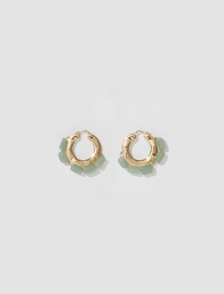 Jil Sander - Rough Nature Earrings in Gold & Light Green - J11VG0041_J12024_330