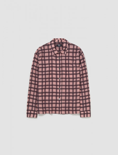 Stüssy - Sonoma Plaid Long Sleeve Shirt in Pink - 1110319