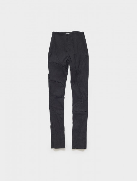 SS21Ines MAINLINE INES STRETCHY PIPING TROUSERS WITH ZIPS IN GREY
