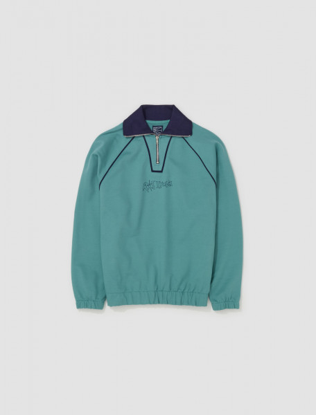 RASSVET - Zipped Knit Sweatshirt in Blue - PACC13T024