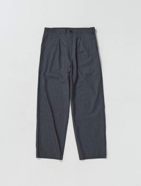 STÜSSY   STRIPED VOLUME PLEATED TROUSERS IN GREY   116538 0008