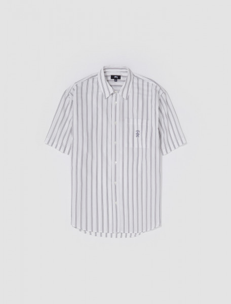 Stüssy - Boxy Striped Short Sleeved Shirt in Off-White - 1110290