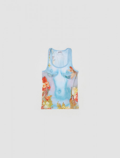 Jean Paul Gaultier - Body Flowers Tanktop in Blue & Yellow - 23 12-U-TO078-J517-5010