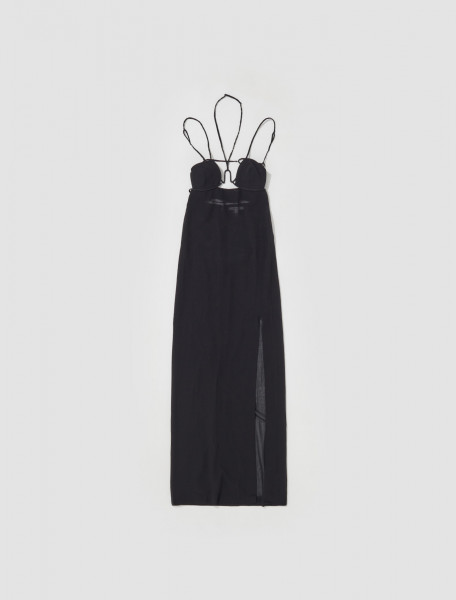 Nensi Dojaka - Under Wire Bra Long Dress in Black - NDSS23-DR094