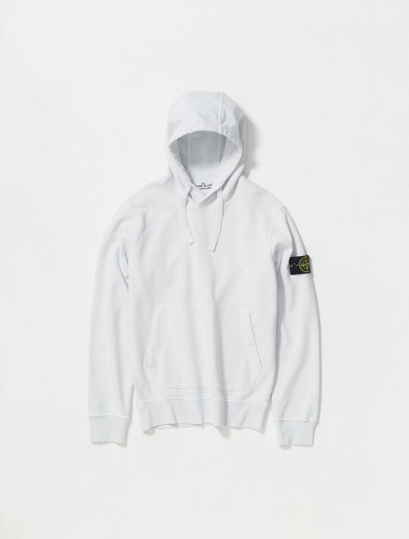 STONE ISLAND   COTTON HOODIE IN ICE   MO761564151_V0003