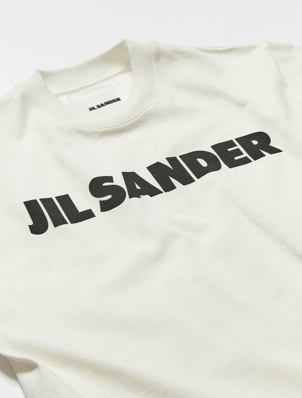 Jil Sander Short Sleeved Logo T-Shirt in Natural | Voo Store Berlin ...