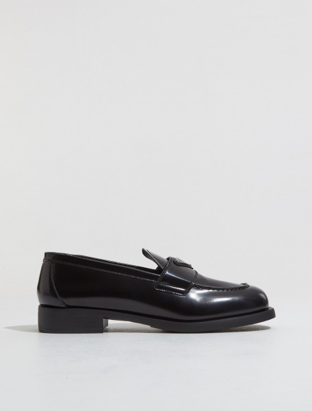 Prada - Unlined Brushed Leather Loafers in Black - 1D238M_055_F0002