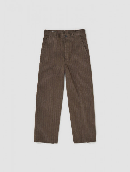 Dries Van Noten - Cropped Wide Leg Carpenter Pants in Bronze - 232-020905-7374-956
