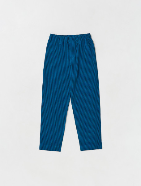 HOMME PLISSÉ ISSEY MIYAKE   PLEATED TROUSERS IN BLUE GREEN   HP26JF148 62
