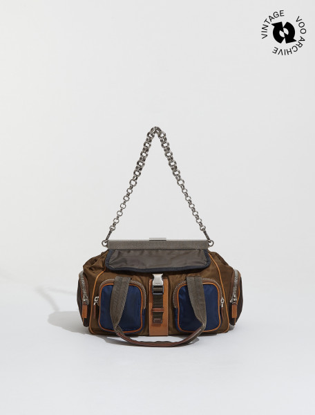 Prada - Nylon Bag in Brown Multicolour - VOOARCHIVE018