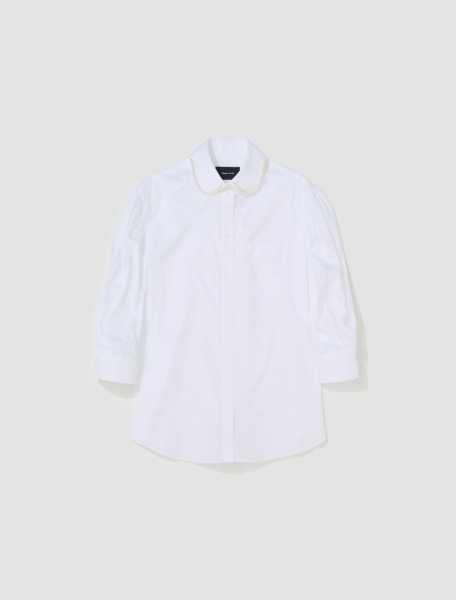 Simone Rocha - Beaded Signature Sleeve Shirt in White - 5230B_1025