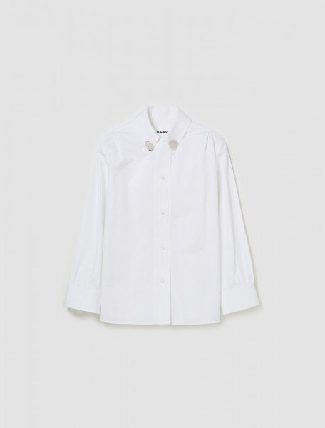 Jil Sander - Shirt with Clip Details in Optic White - J03DL0142