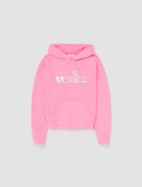 ERL - Silver Printed Venice Hoodie in Pink - ERL07T031
