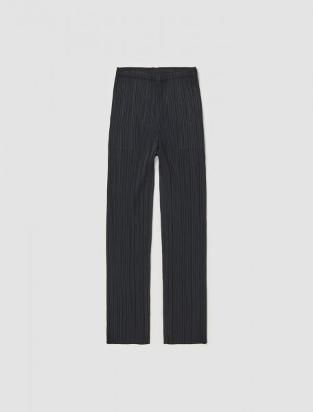 PLEATS PLEASE Issey Miyake - High-Waist Tapered Leg Trousers in Black - PP39JF111-15
